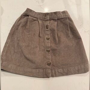 Girls H&M Corduroy Button-Front Mini Skirt in Tan